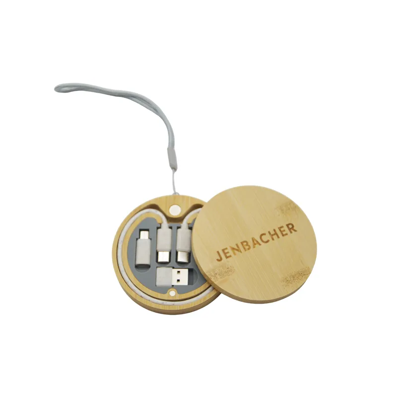 Bamboo charging cable set eco-friendly