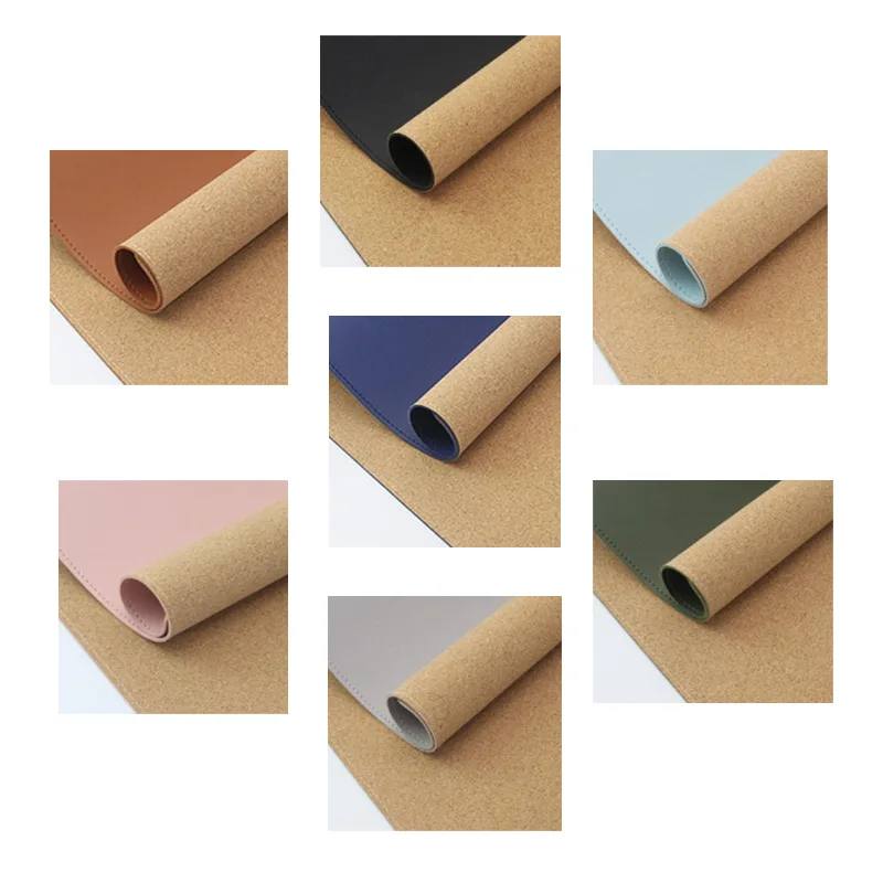 Custom Cork and Leather Desk Mat – product view